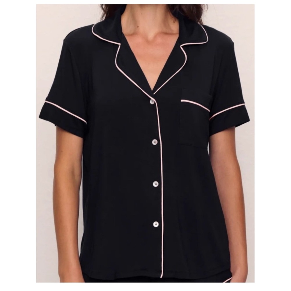 Eberjey Gisele Short Sleeve Pajama Top XL Black - Picture 6 of 6